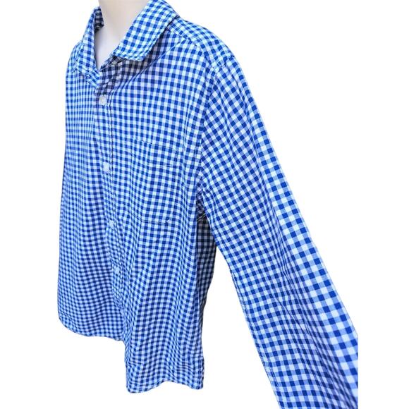 The Children's Place Boys Button Up Shirt, SIze 10/12, Blue and White Checke - Picture 4 of 8